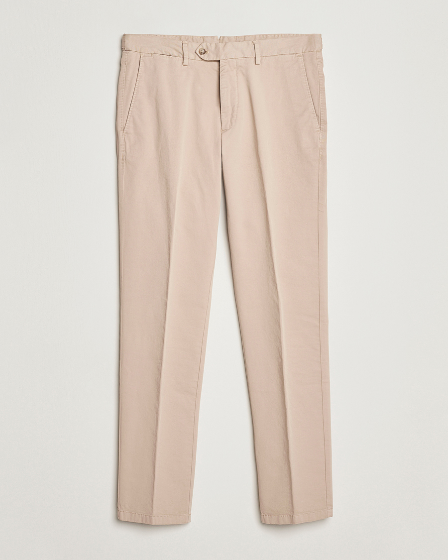 Herre | Bukser | Oscar Jacobson | Danwick Cotton Trousers Beige