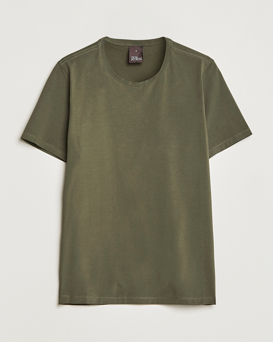 Herre | T-Shirts | Oscar Jacobson | Kyran Cotton T-Shirt Green