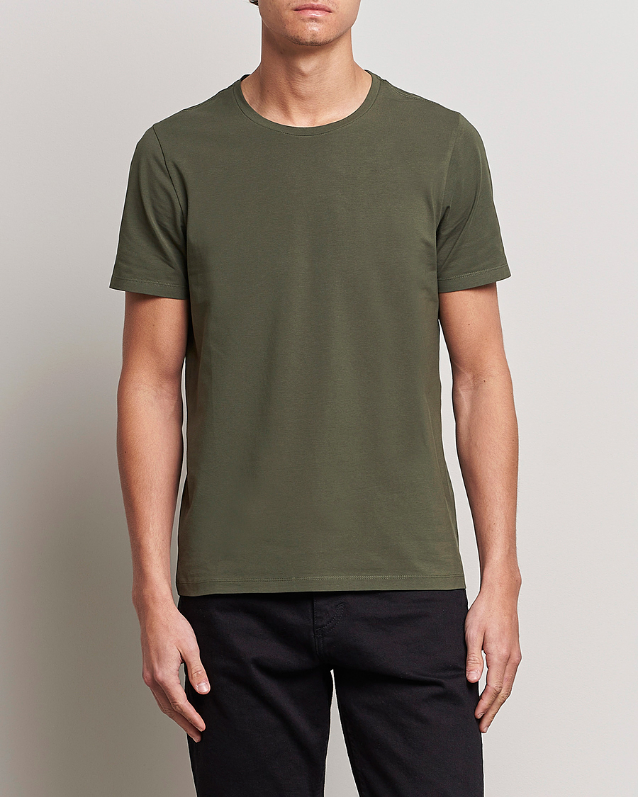 Herre | T-Shirts | Oscar Jacobson | Kyran Cotton T-Shirt Green