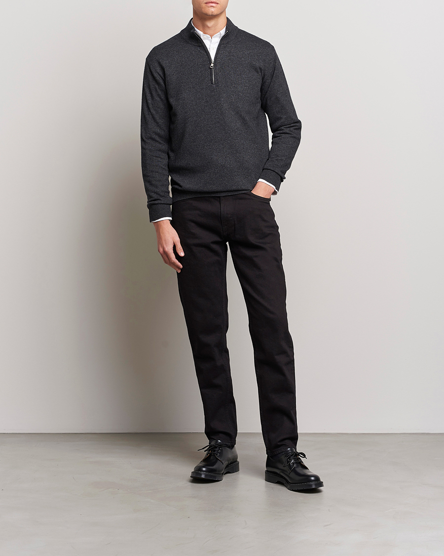 Herre | Trøjer | Oscar Jacobson | Patton Wool Half-Zip Grey