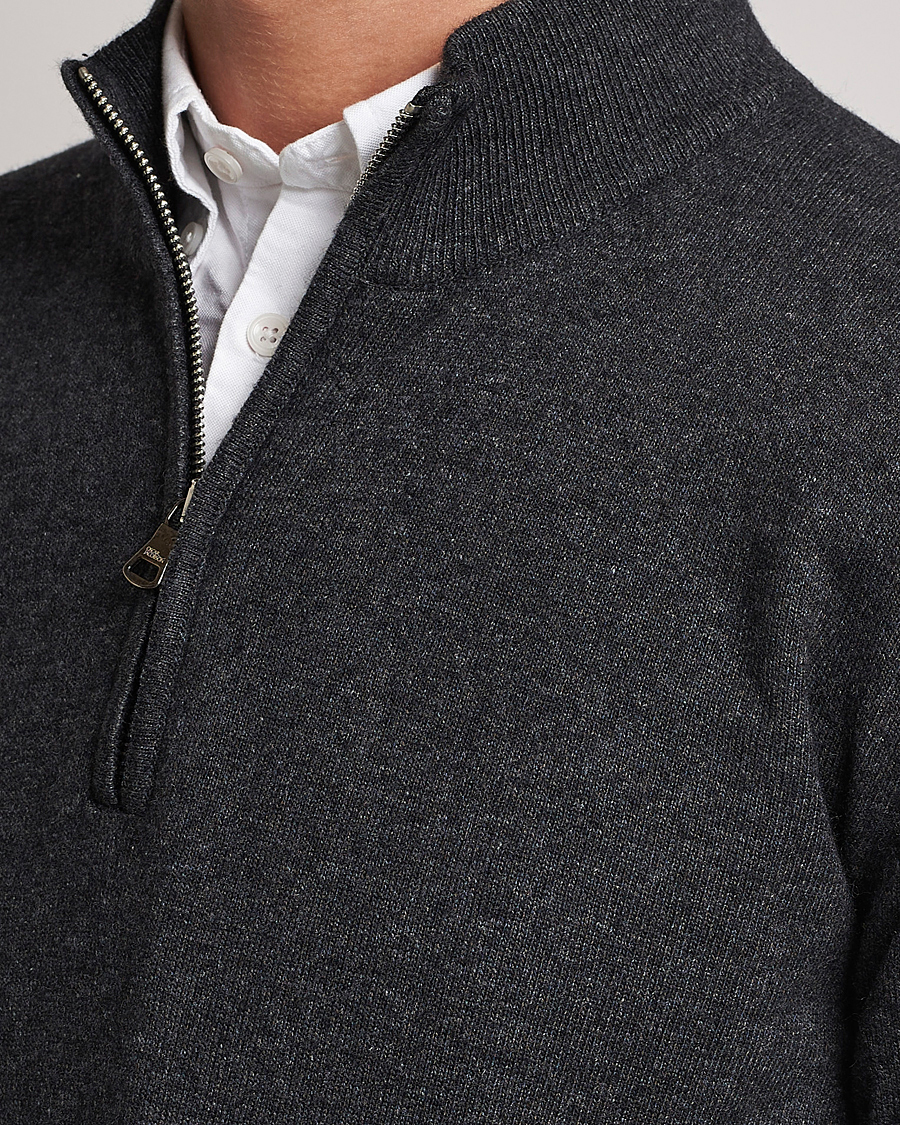 Herre | Trøjer | Oscar Jacobson | Patton Wool Half-Zip Grey