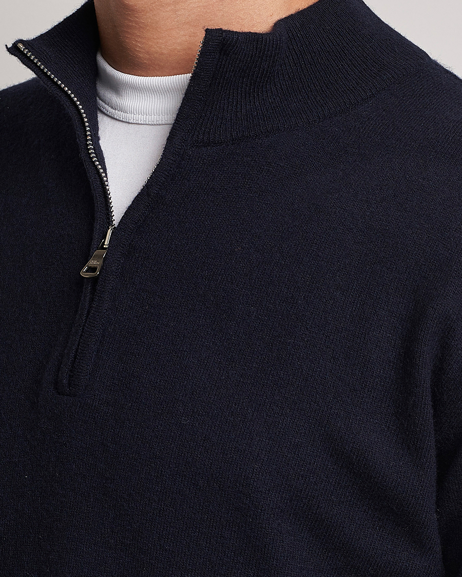Herre | Trøjer | Oscar Jacobson | Patton Wool Half-Zip Navy