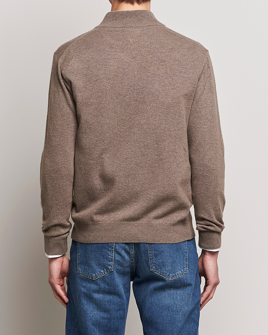 Herre | Trøjer | Oscar Jacobson | Patton Wool Half-Zip Beige