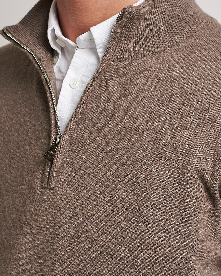 Herre | Trøjer | Oscar Jacobson | Patton Wool Half-Zip Beige