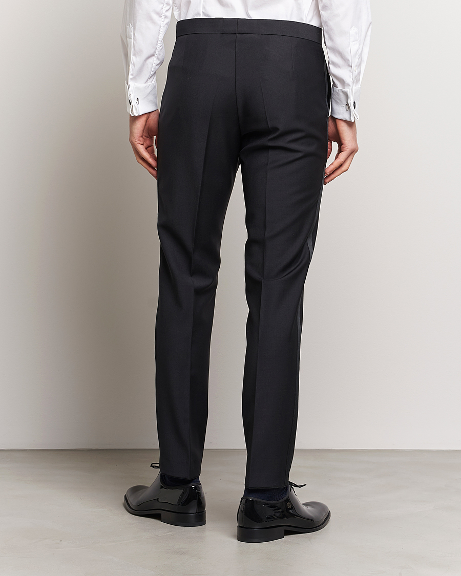 Herre | Bukser | Oscar Jacobson | Denz Wool Tuxedo Trousers Black