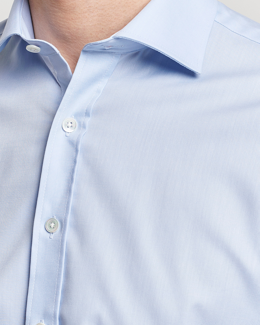Herre | Skjorter | Oscar Jacobson | Slim Fit Cut Away Non Iron Twill Light Blue
