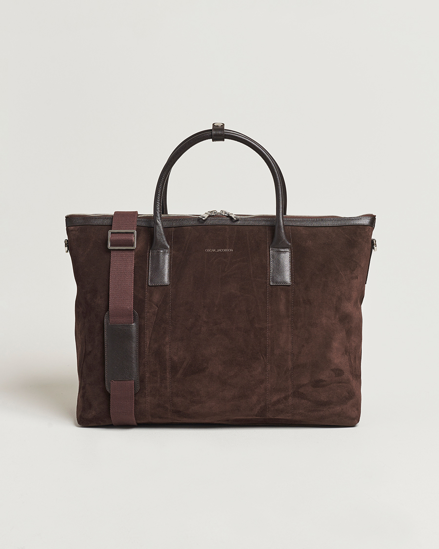 Herre | Tasker | Oscar Jacobson | Weekend Bag Soft Leather Chocolate Brown
