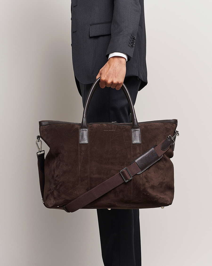 Herre | Tasker | Oscar Jacobson | Weekend Bag Soft Leather Chocolate Brown