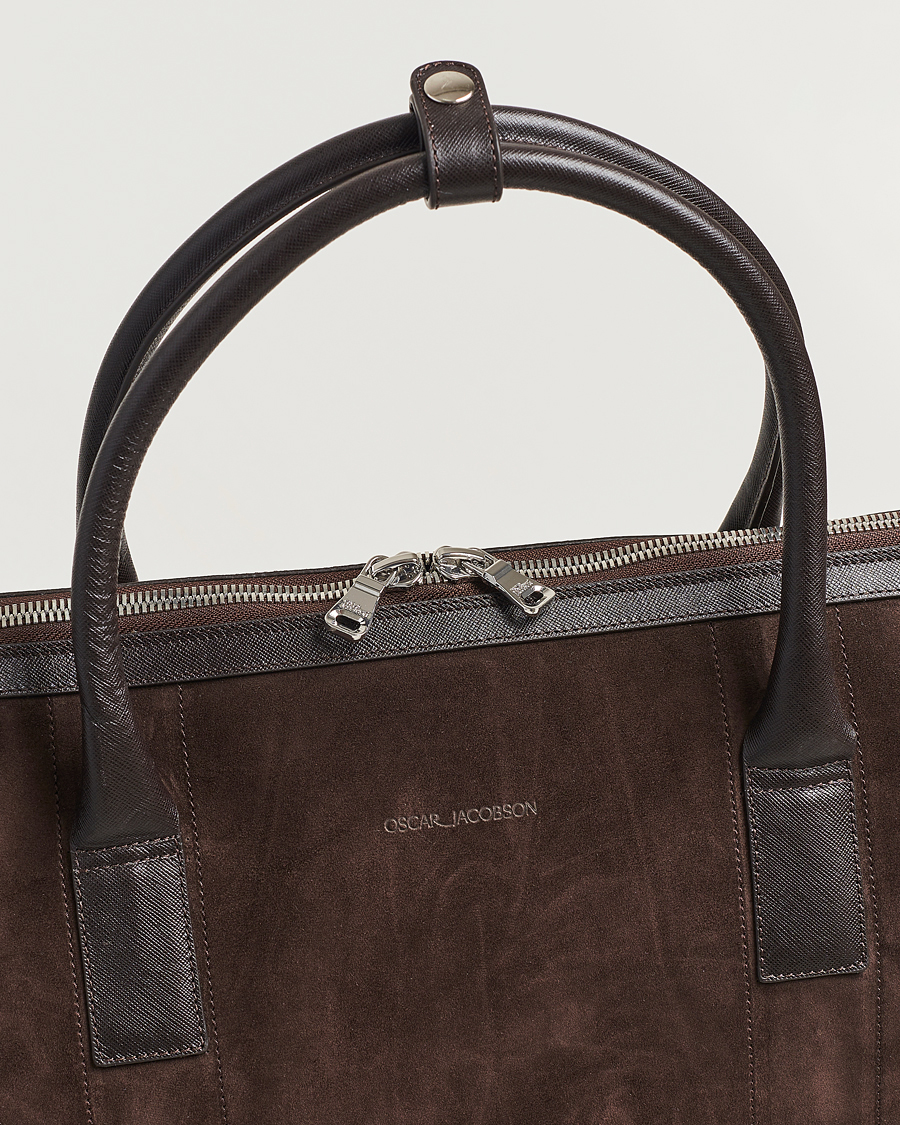 Herre | Tasker | Oscar Jacobson | Weekend Bag Soft Leather Chocolate Brown