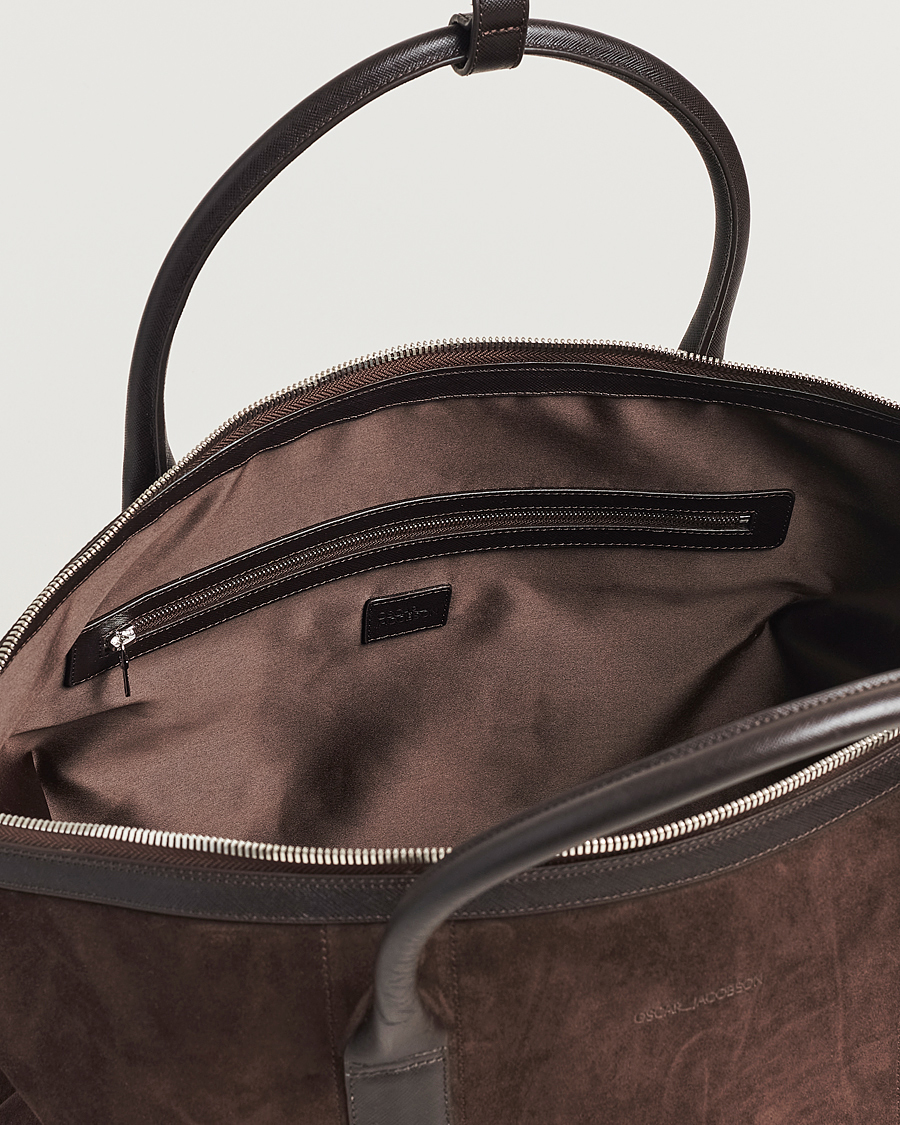 Herre | Tasker | Oscar Jacobson | Weekend Bag Soft Leather Chocolate Brown