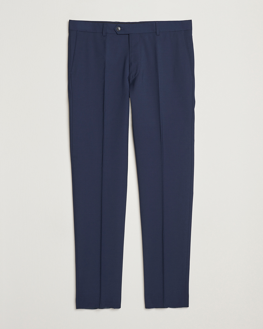 Herre | Bukser | Oscar Jacobson | Denz Wool Blend Trousers Navy