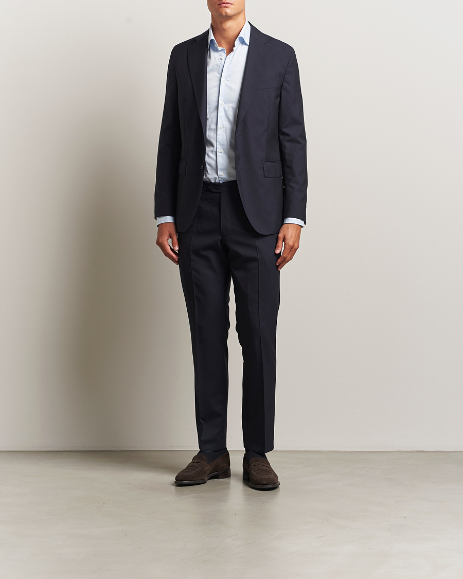 Herre | Bukser | Oscar Jacobson | Dandy Wool Trousers Navy