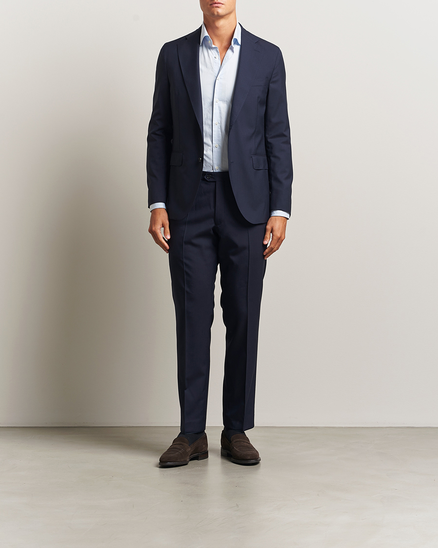 Herre | Bukser | Oscar Jacobson | Dandy Wool Trousers Blue