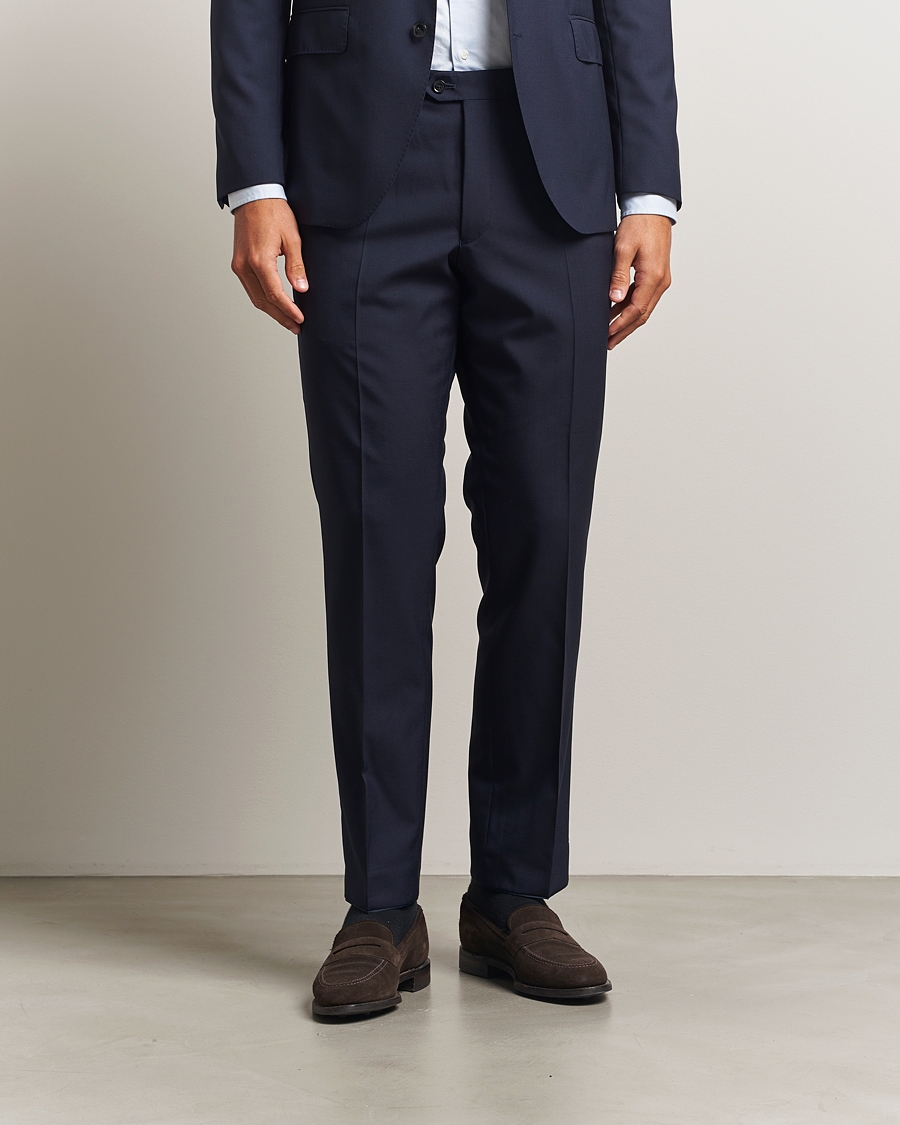 Herre | Bukser | Oscar Jacobson | Dandy Wool Trousers Blue