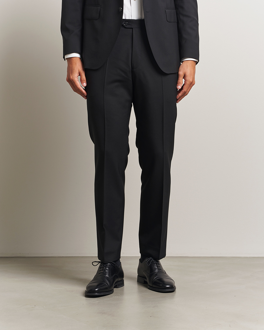 Herre | Bukser | Oscar Jacobson | Dandy Wool Trousers Black