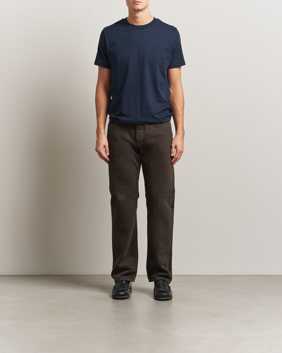 Herre | T-Shirts | A.P.C. | Embroidered APC T-Shirt Dark Navy