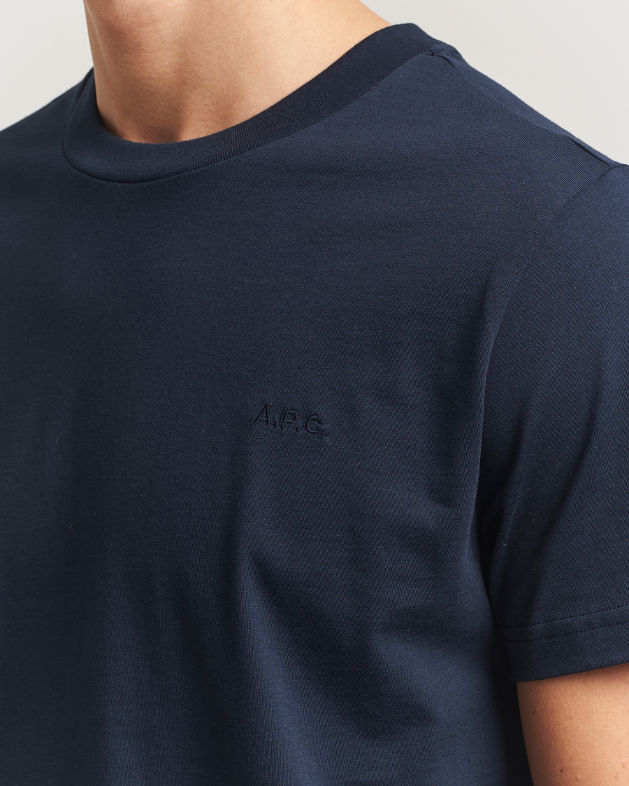 Herre | T-Shirts | A.P.C. | Embroidered APC T-Shirt Dark Navy