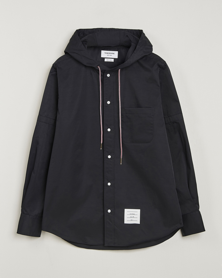 Herre | Skjorter | Thom Browne | Long Sleeve Hooded Overshirt Black