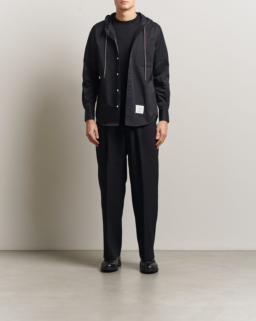 Herre | Skjorter | Thom Browne | Long Sleeve Hooded Overshirt Black