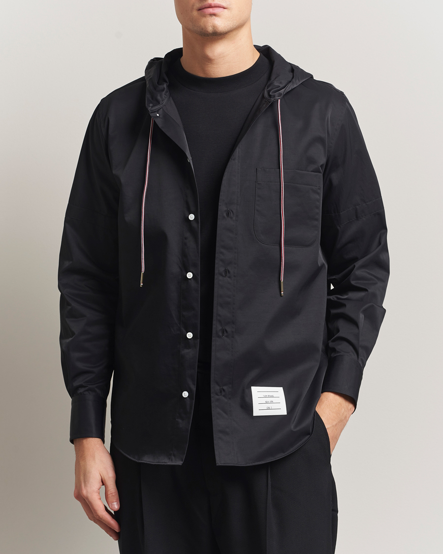 Herre | Skjorter | Thom Browne | Long Sleeve Hooded Overshirt Black