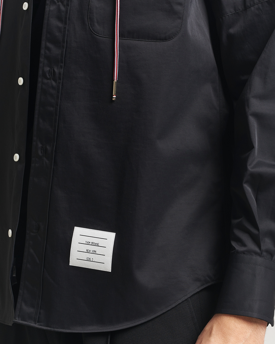 Herre | Skjorter | Thom Browne | Long Sleeve Hooded Overshirt Black