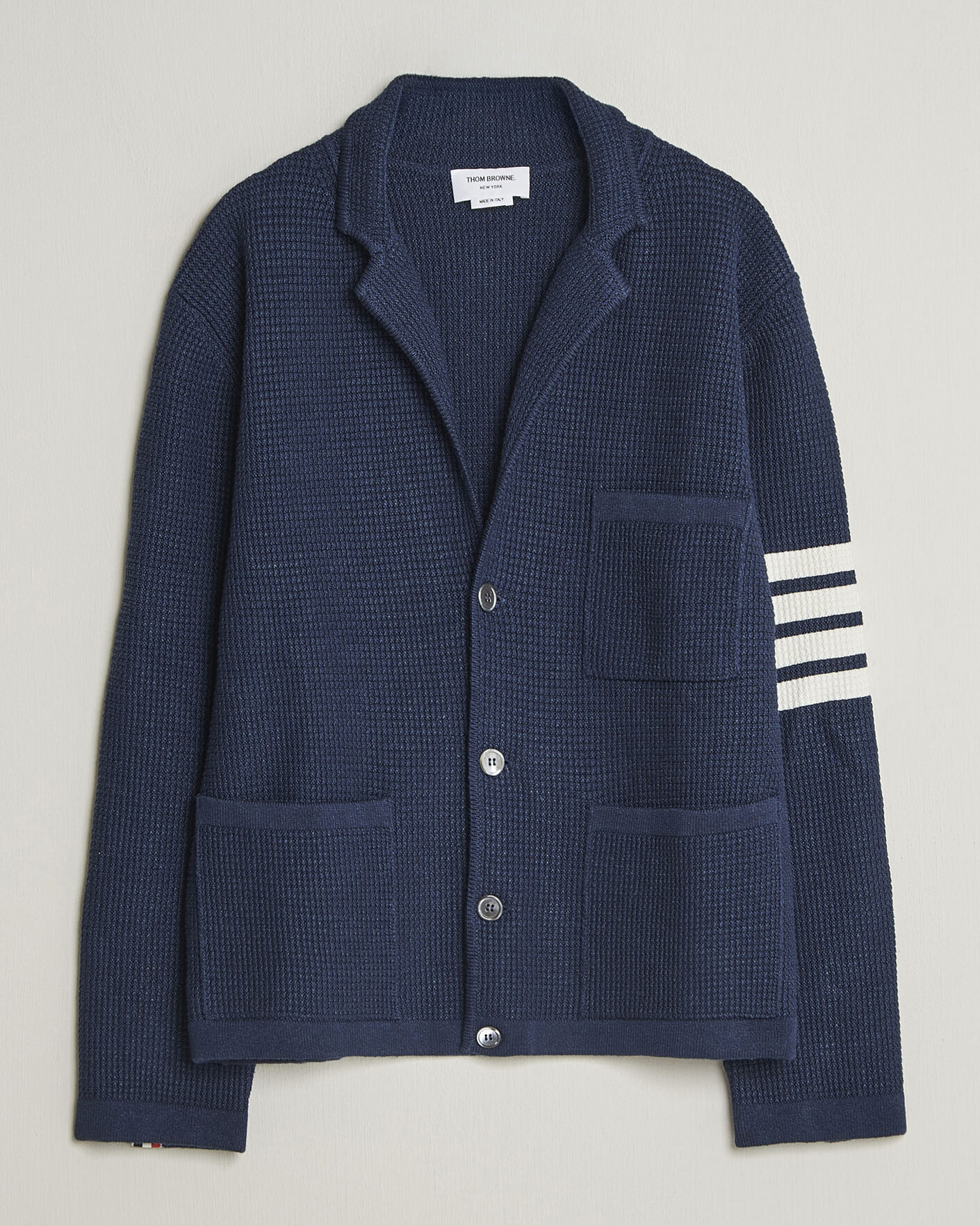 Herre | Trøjer | Thom Browne | Textured 4 Bar Cardigan Jacket Navy