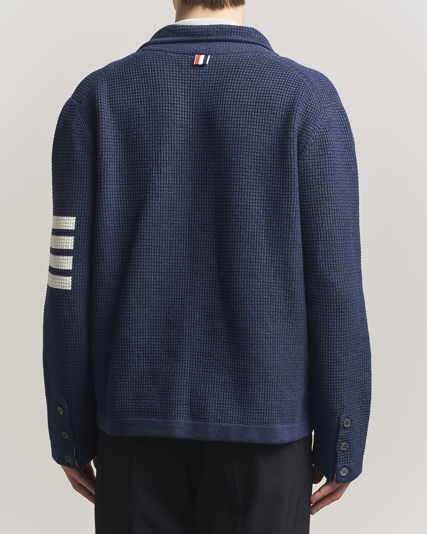 Herre | Trøjer | Thom Browne | Textured 4 Bar Cardigan Jacket Navy