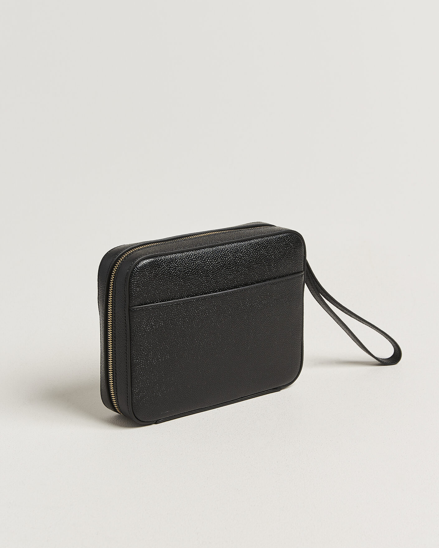 Herre | Tasker | Thom Browne | Pebble Grain Leather Bag Black