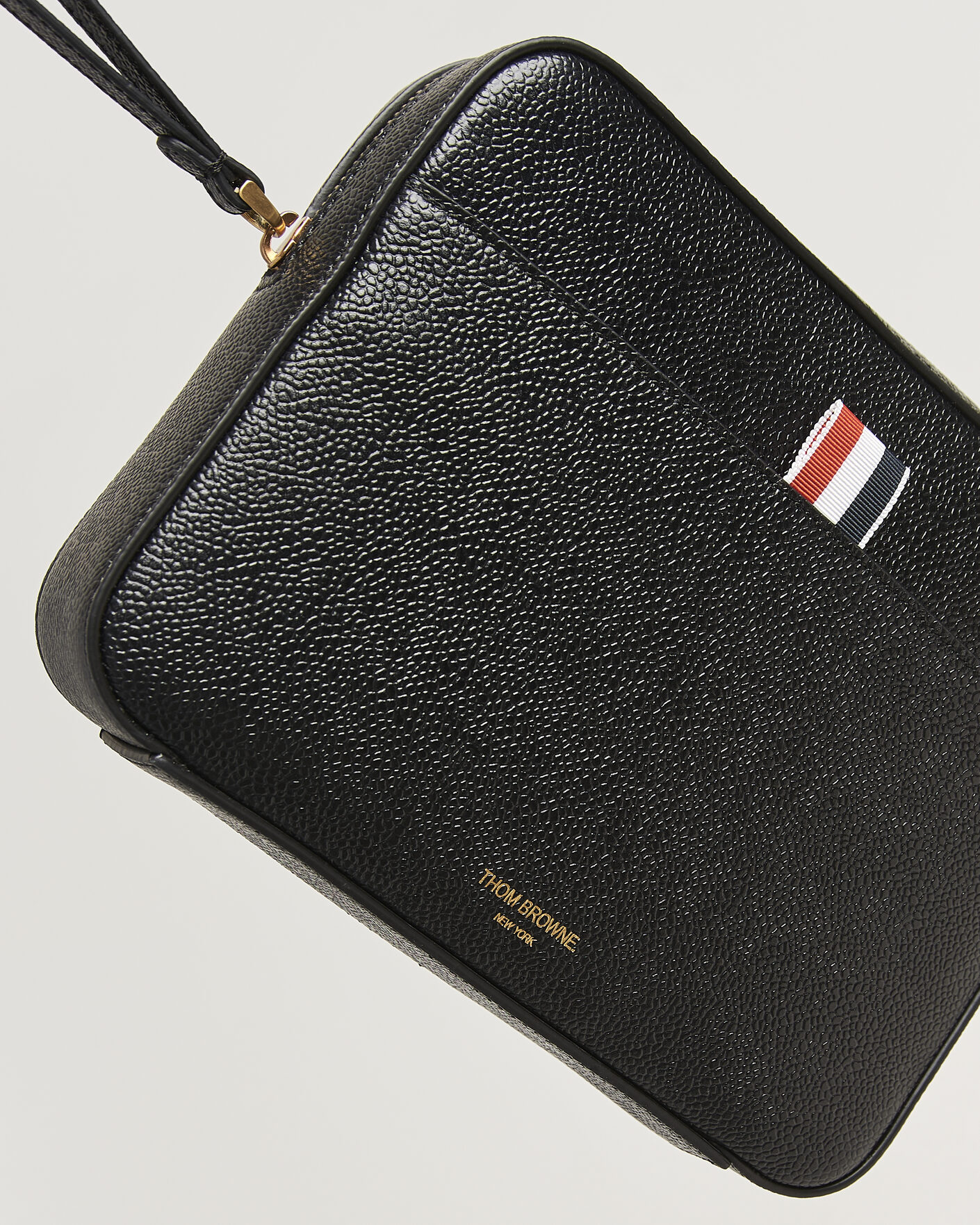Herre | Tasker | Thom Browne | Pebble Grain Leather Bag Black