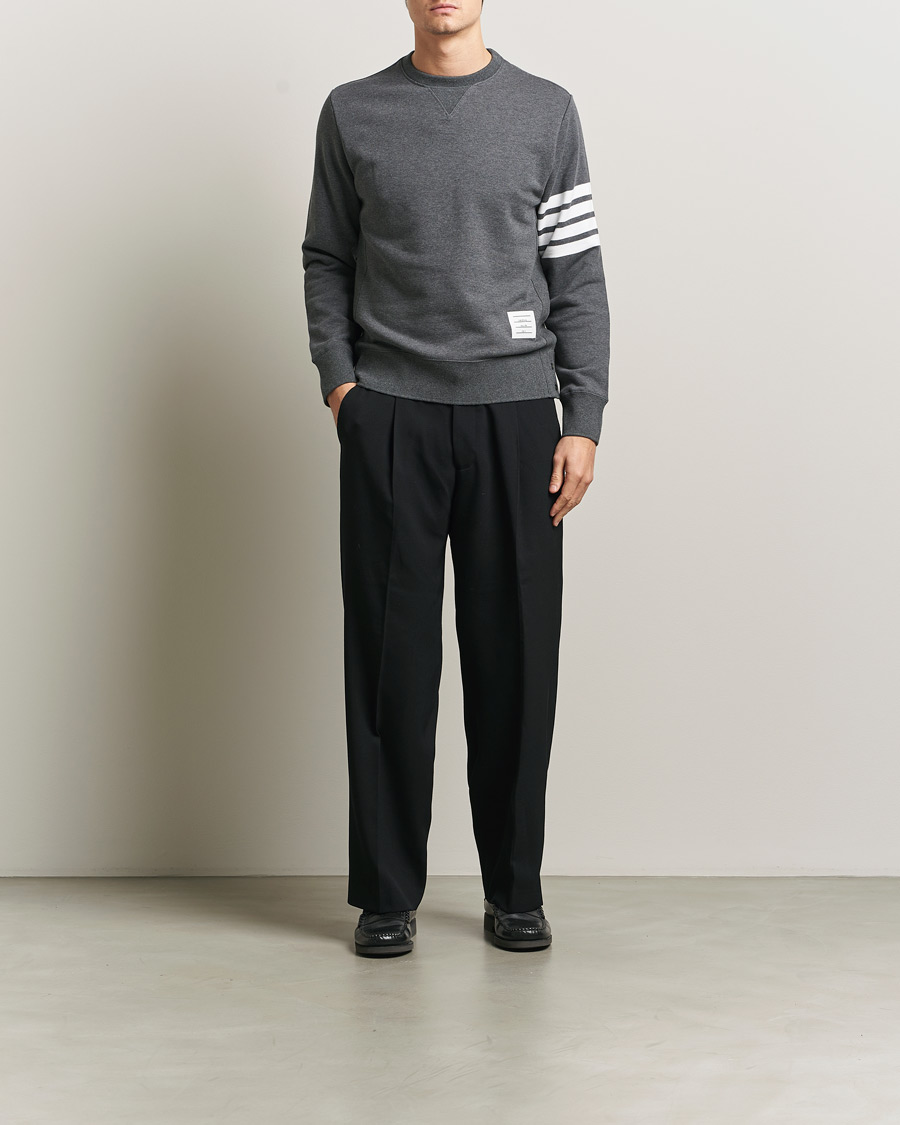 Herre | Trøjer | Thom Browne | Classic 4 Bar Loopback Sweatshirt Dark Grey