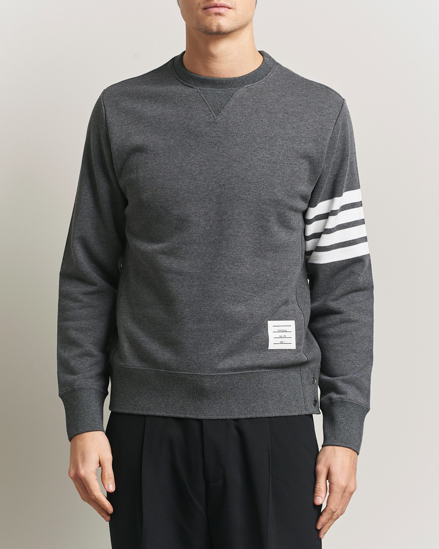 Herre | Trøjer | Thom Browne | Classic 4 Bar Loopback Sweatshirt Dark Grey