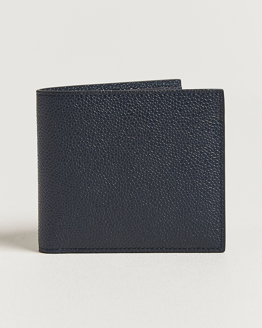 Herre | Punge | Thom Browne | Pebble Grain Leather Wallet Navy