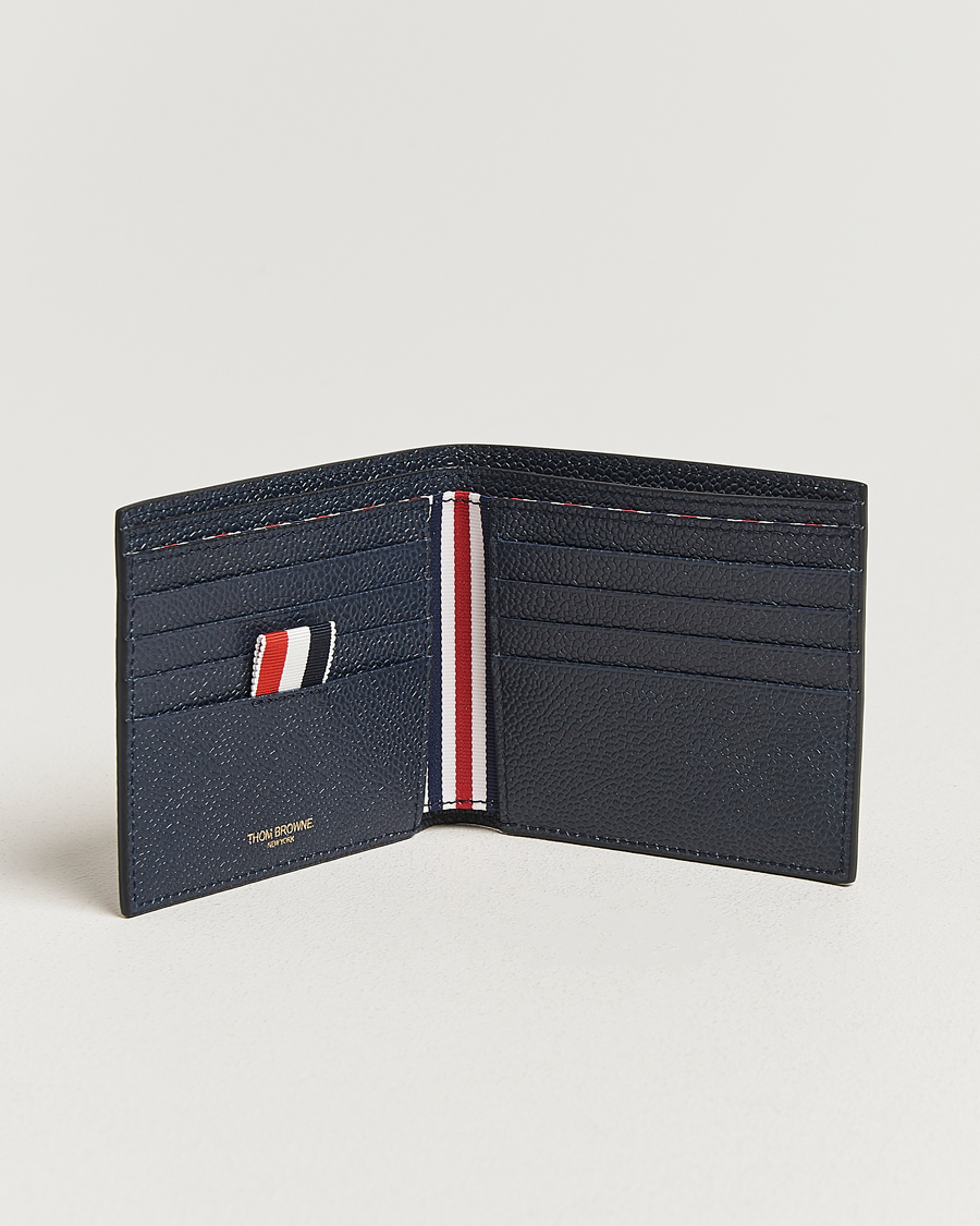 Herre | Punge | Thom Browne | Pebble Grain Leather Wallet Navy