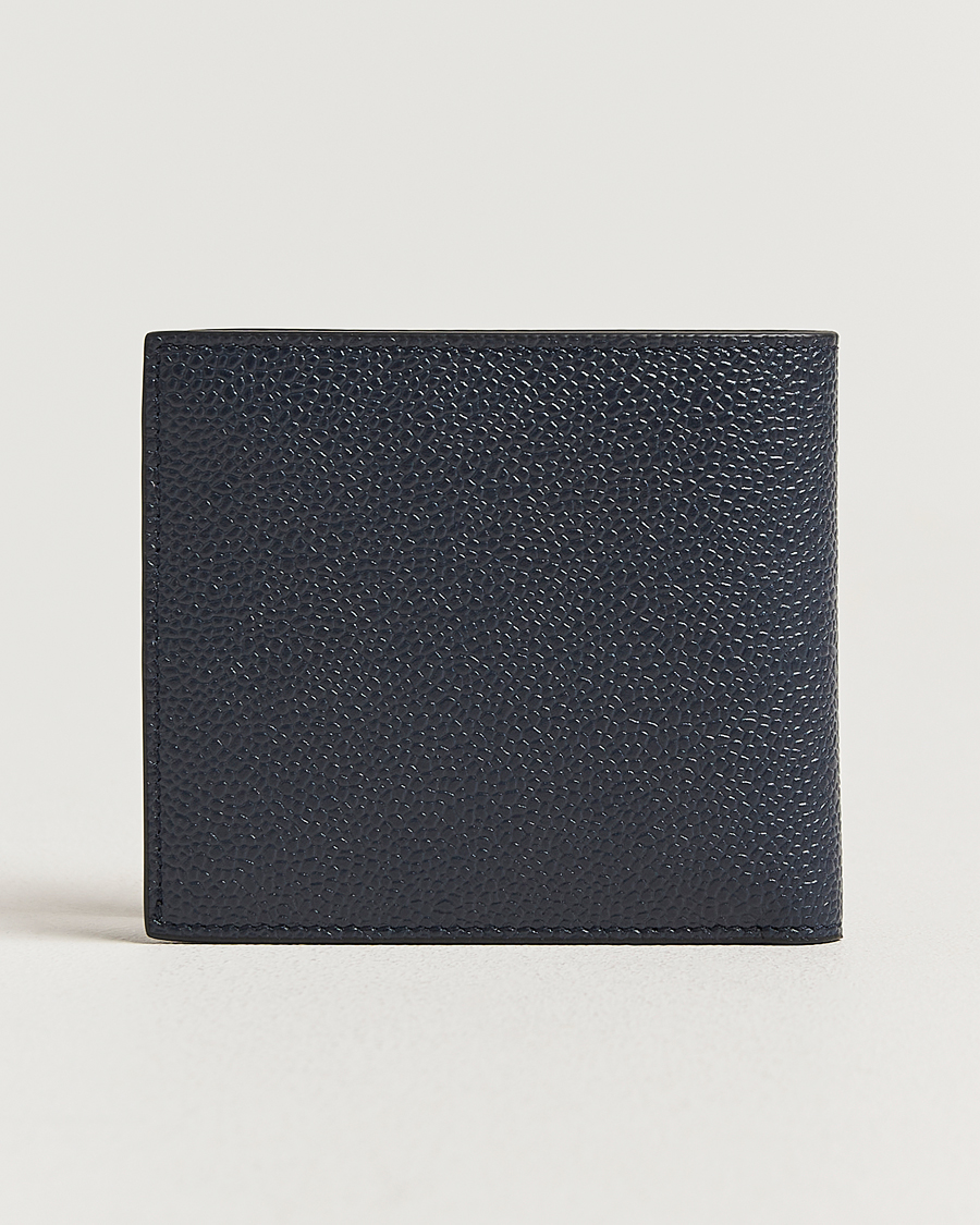 Herre | Punge | Thom Browne | Pebble Grain Leather Wallet Navy