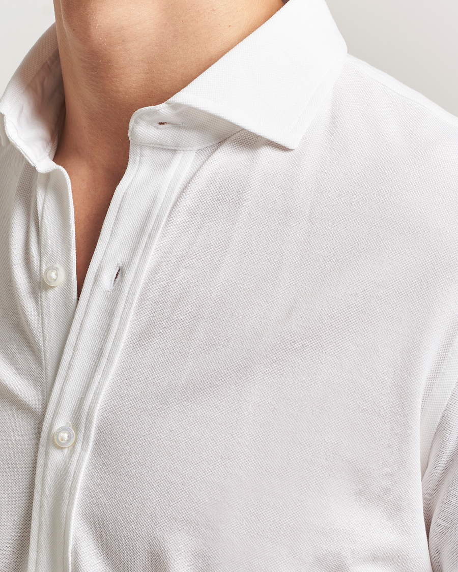 Herre | Skjorter | Ralph Lauren Purple Label | Washed Cotton Pique Shirt White