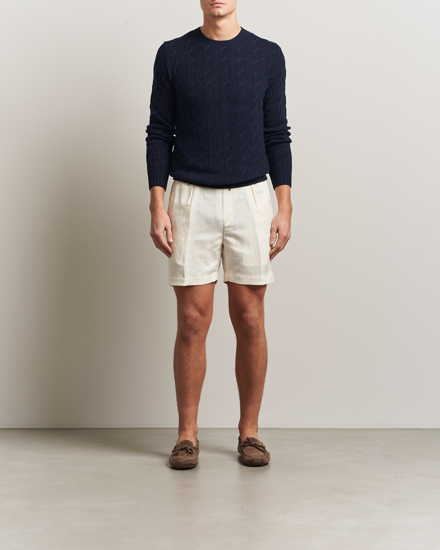 Herre | Trøjer | Ralph Lauren Purple Label | Cashmere Cable Sweater Chairman Navy