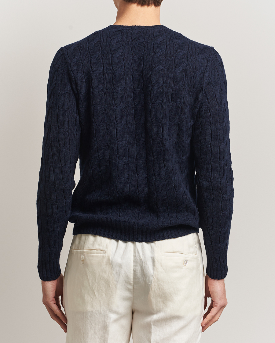 Herre | Trøjer | Ralph Lauren Purple Label | Cashmere Cable Sweater Chairman Navy