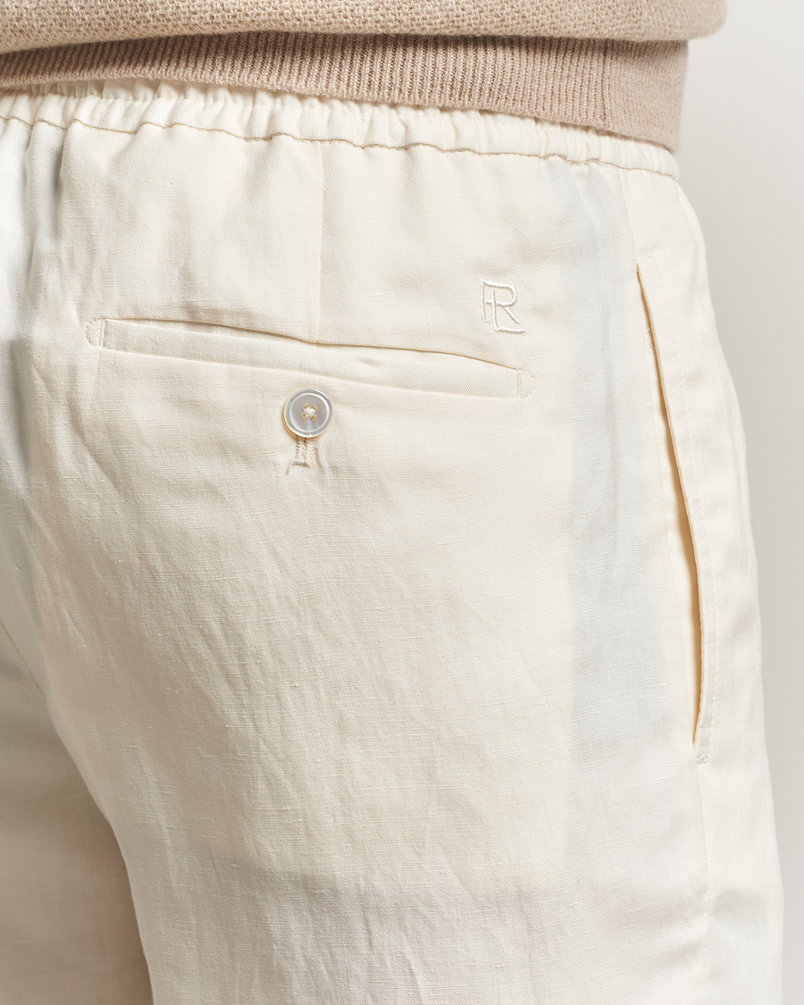 Herre | Shorts | Ralph Lauren Purple Label | Silk/Linen Drawstring Shorts Cream