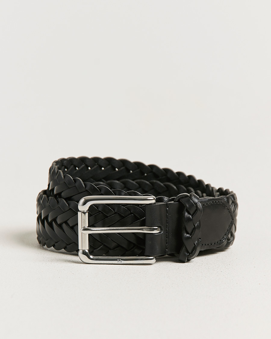 Herre | Bælter | Ralph Lauren Purple Label | Braided Belt Black Vachetta
