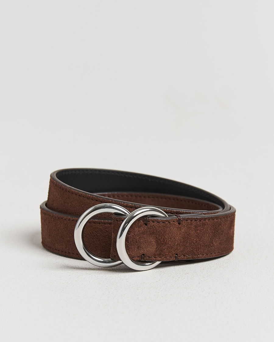 Herre | Bælter | Ralph Lauren Purple Label | Ring Belt Dark Brown Suede