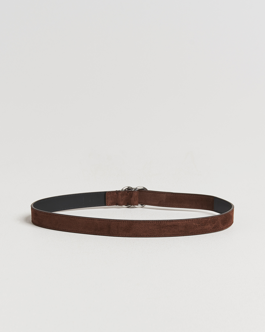 Herre | Bælter | Ralph Lauren Purple Label | Ring Belt Dark Brown Suede