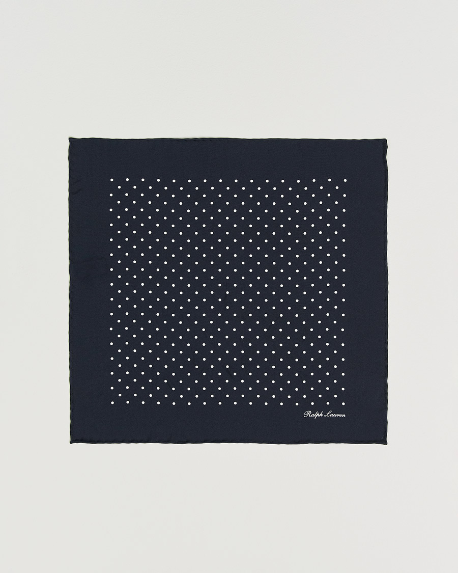 Herre | Lommeklude | Ralph Lauren Purple Label | Silk Dotted Pocket Square Navy