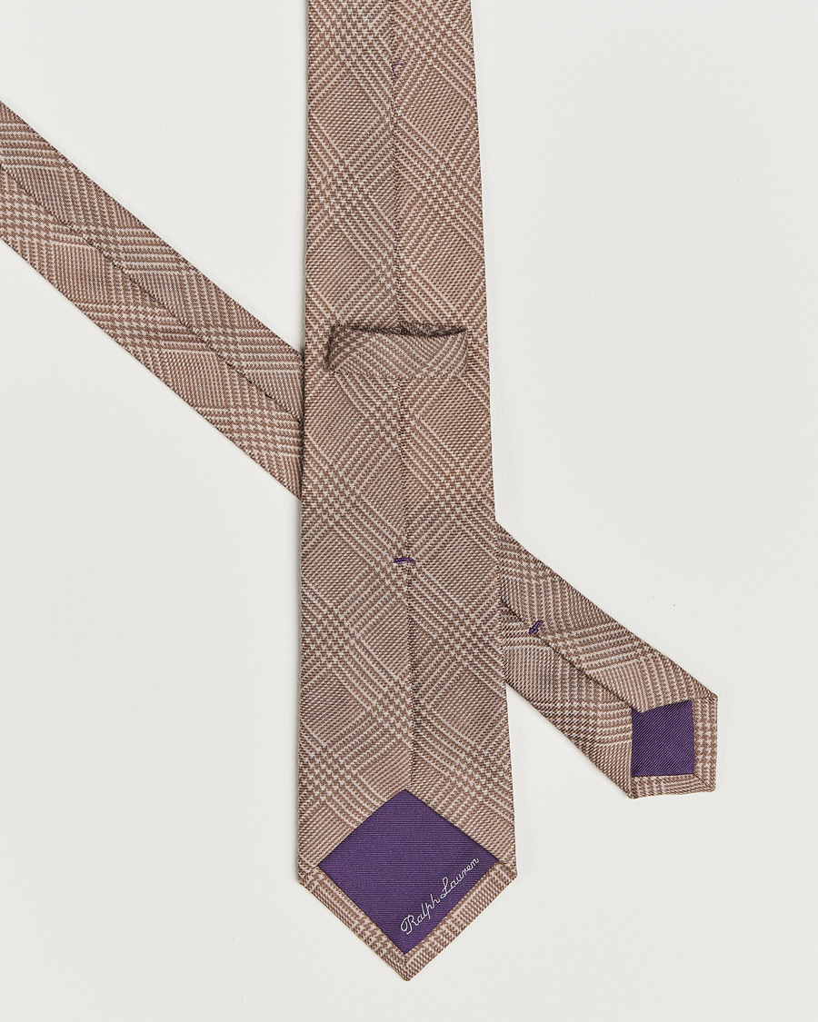 Herre | Slips | Ralph Lauren Purple Label | Glenplaid Silk Tie Beige