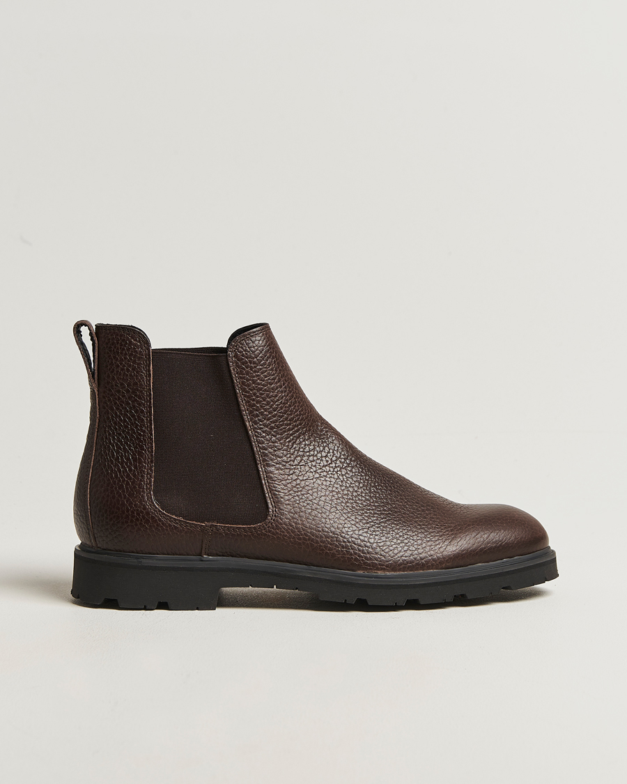 Herre | Støvler | UBR | Thunder Chelsea Grained Leather Boot Dark Brown