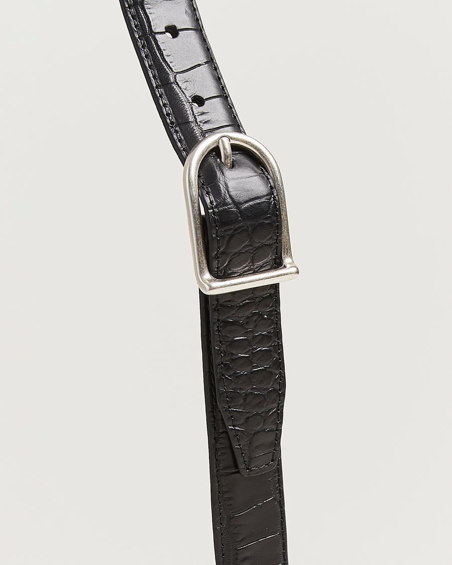 Herre | Bælter | Anderson's | Embossed 2,5cm Lether Belt Black