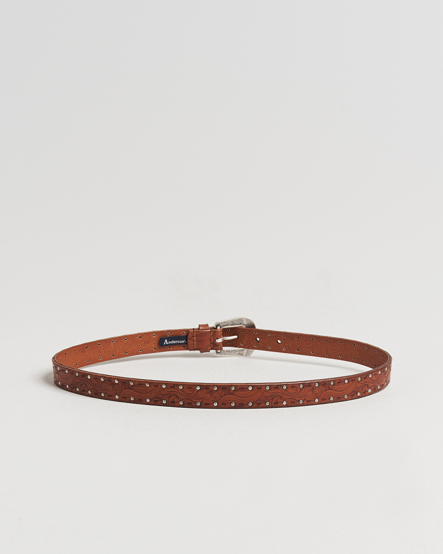 Herre | Bælter | Anderson's | Stud Western 2,5cm Belt Brown
