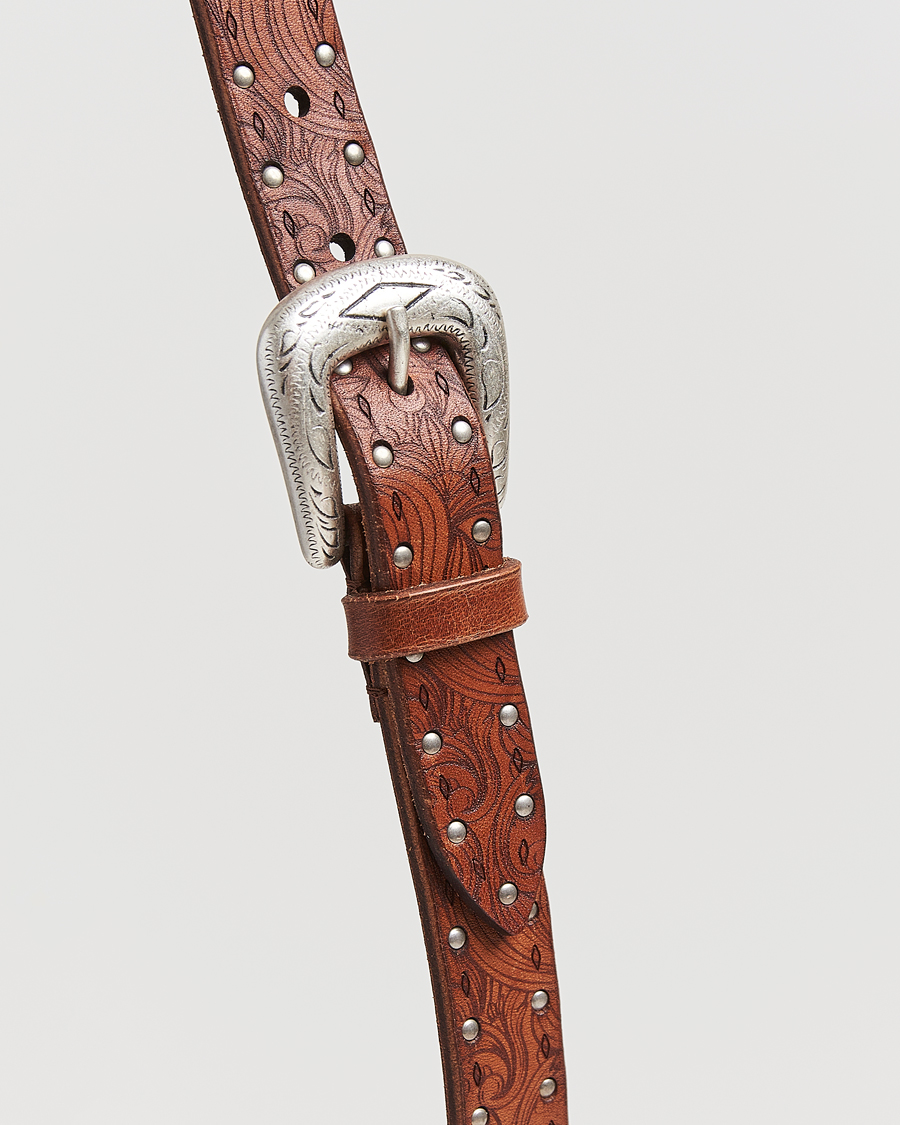 Herre | Bælter | Anderson's | Stud Western 2,5cm Belt Brown