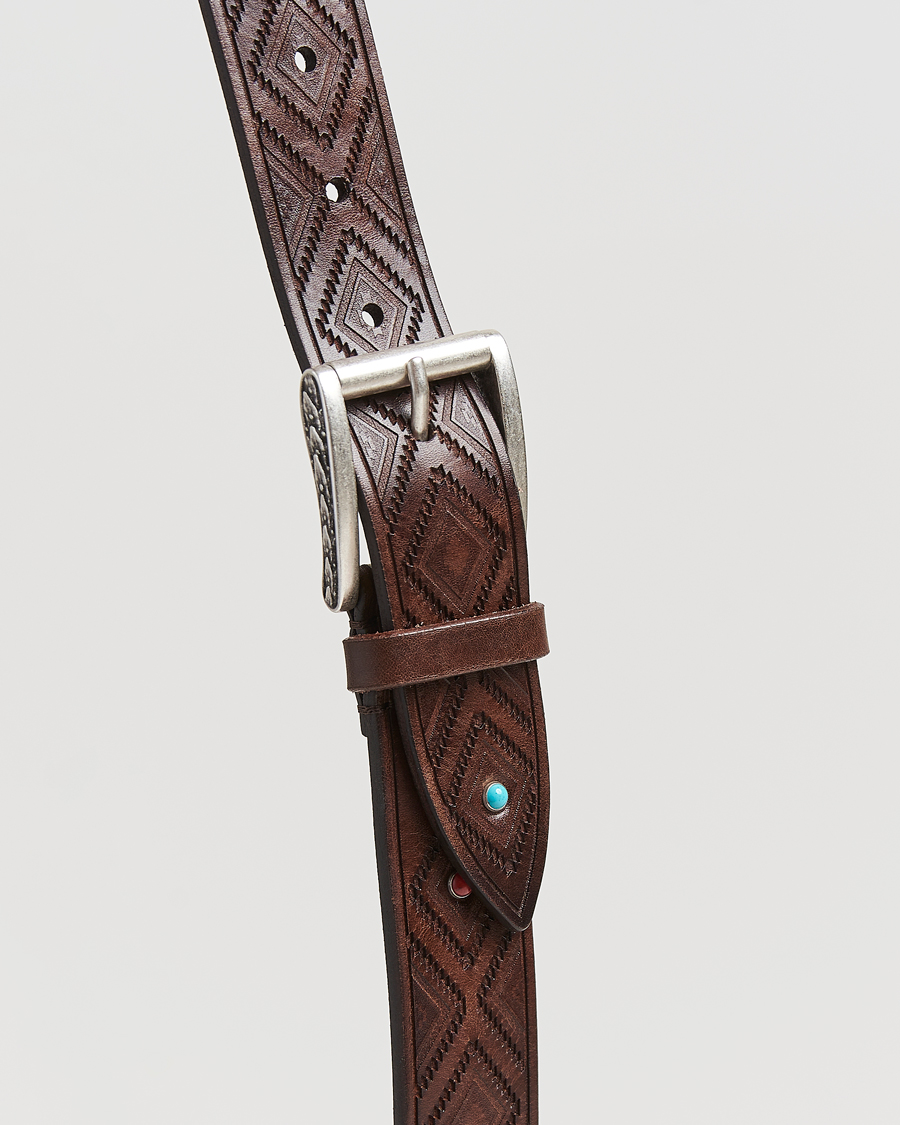 Herre | Bælter | Anderson's | Diamond Pattern Western 3,5cm Belt Brown