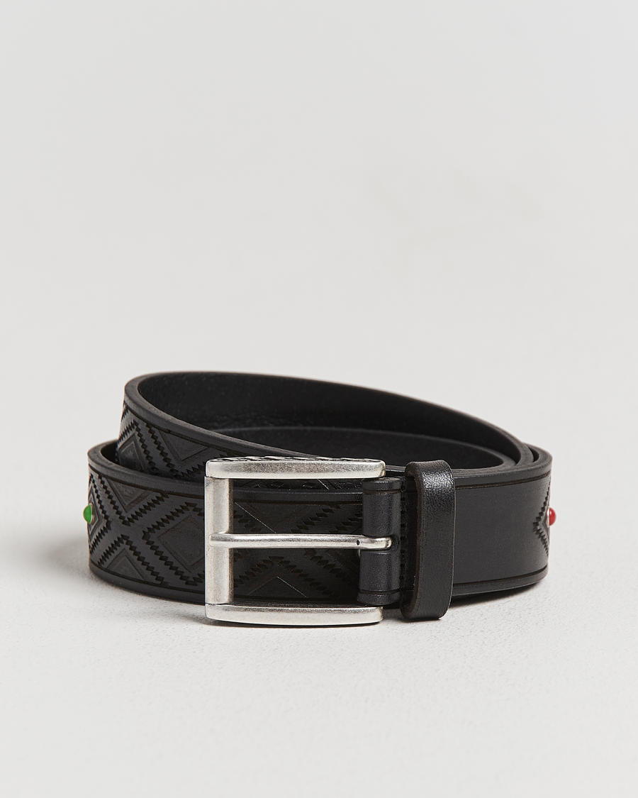 Herre | Bælter | Anderson's | Diamond Pattern Western 3,5cm Belt Black