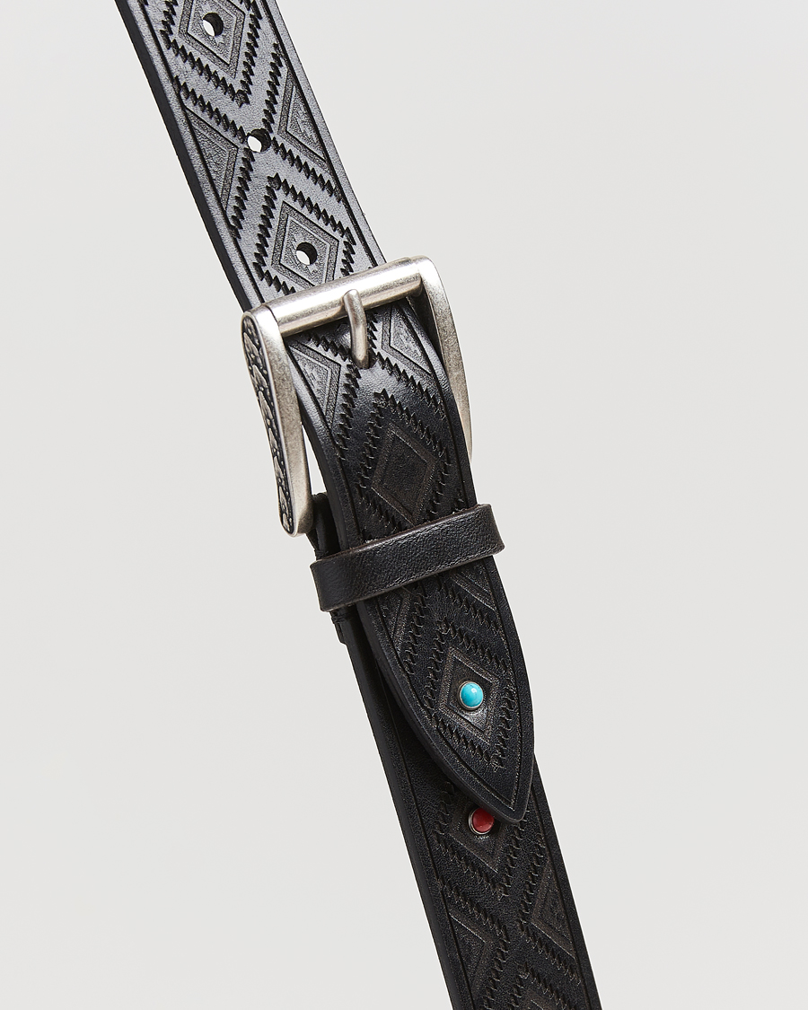 Herre | Bælter | Anderson's | Diamond Pattern Western 3,5cm Belt Black